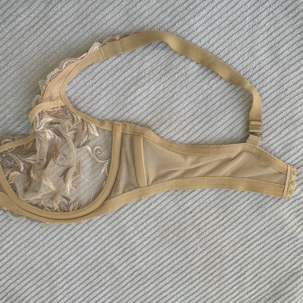 Soma Bra Beige Sheer Lace Underwire Embroidered 40C - Picture 9 of 14